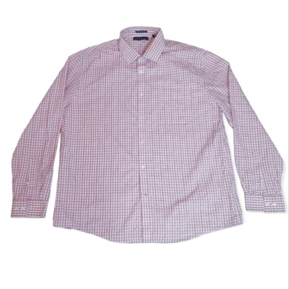 Tommy Hilfiger classic long sleeve red gingham button up mens top XL 17.5 neck - Picture 8 of 8